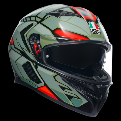 AGV K3 Decept bukósisak matt fekete/zöld/piros